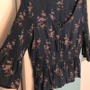 Floral Smocked Shirt